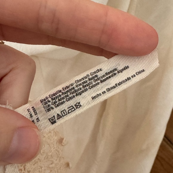 Free People Intimately XS white midi dress lace boho hand tie dyed - Picture 10 of 10